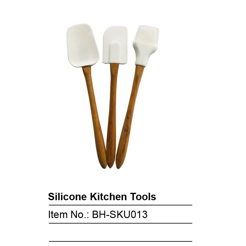Silicone Spoon Spatula with Wooden Handle