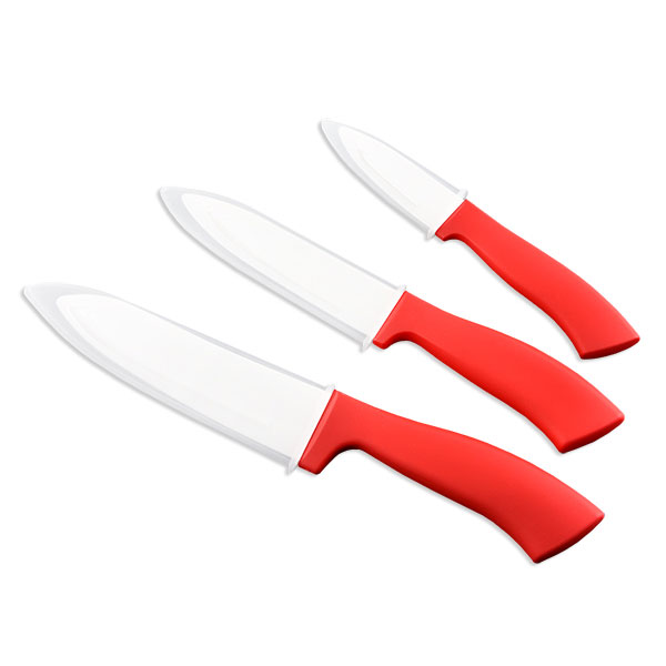 3 Piece Ceramic Knife Set With TPR Handle