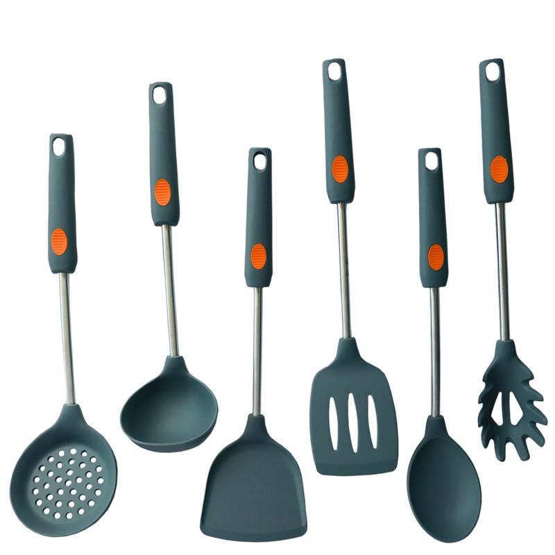 6 pcs of Silicone Utensils With Stainless Steel Handle-BH-SKU008