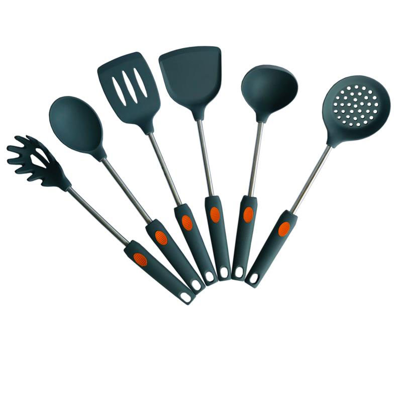 6 pcs of Silicone Utensils With Stainless Steel Handle-BH-SKU008