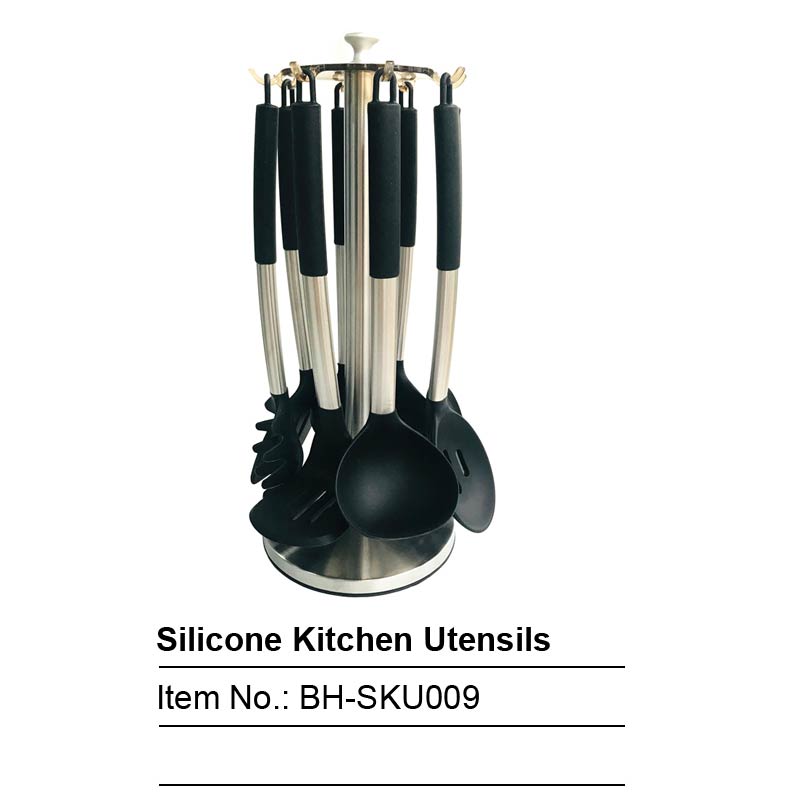 8 pcs of Stainless Steel And Silicone Cooking Utensils-BH-SKU009