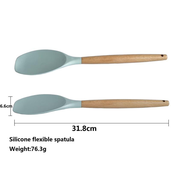 12 pcs of Wooden Handle Silicone Utensils-BH-SKU005