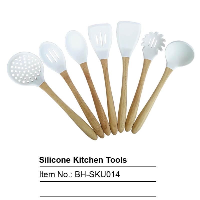 7 pcs of Wood And Silicone Utensil Set-BH-SKU014