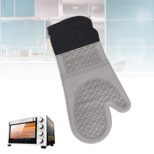 grey silicone oven mitts